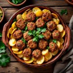 الكفتة بالبطاطس في الفرن