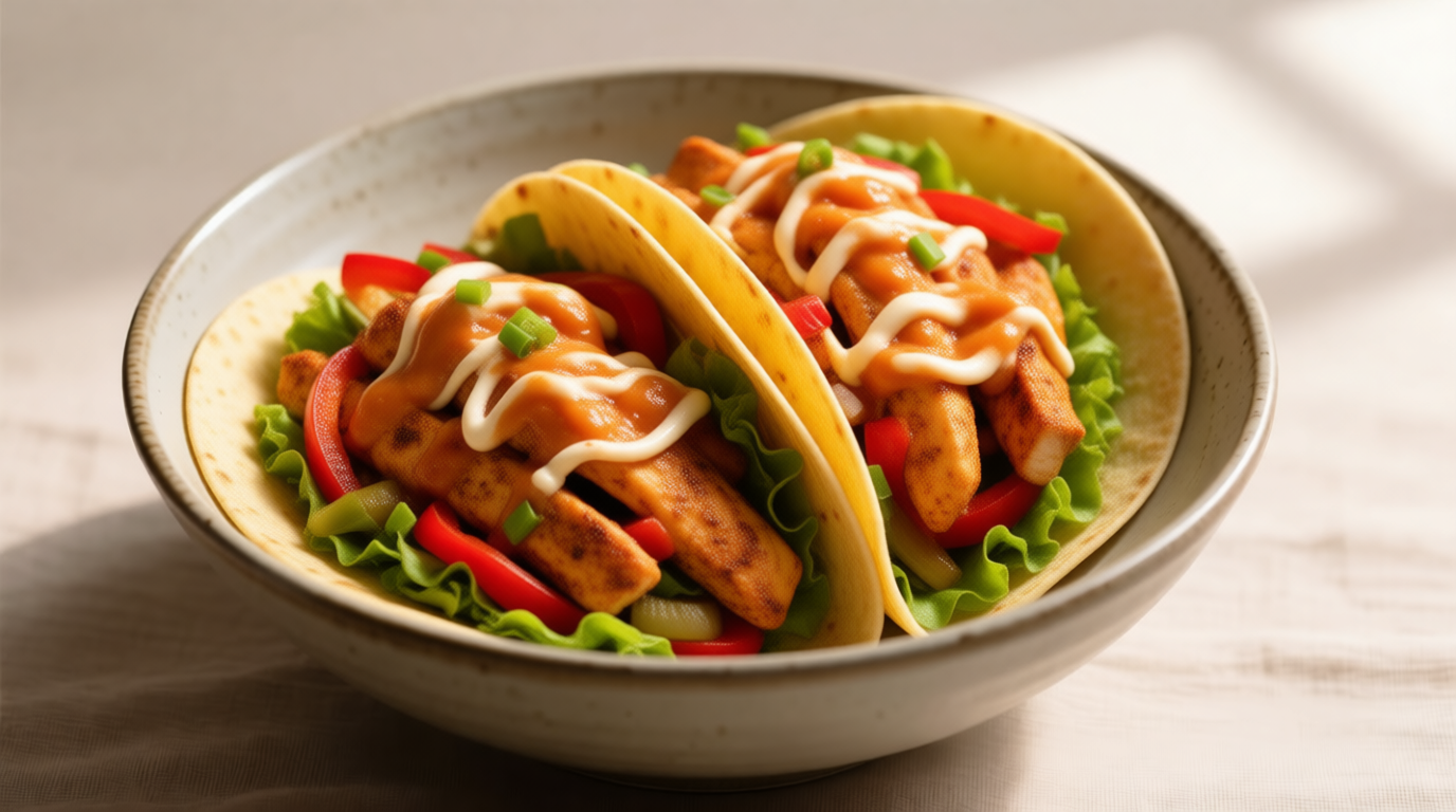 تاكو الدجاج بالكريمة الحارة