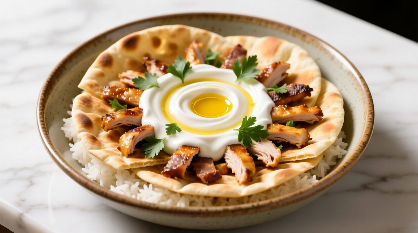 فتة شاورما مصرية بالزبادي والثوم