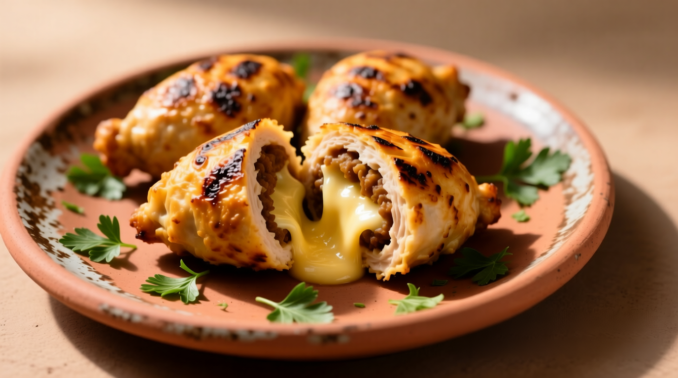 كفتة الفراخ المحشية جبنة على الطريقة المصرية