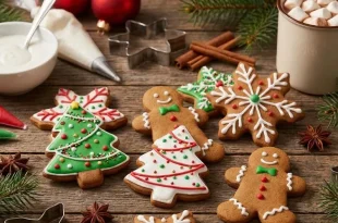 بسكويت الكريسماس بالجنزبيل والقرفة