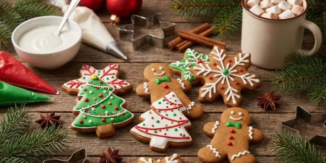 بسكويت الكريسماس بالجنزبيل والقرفة
