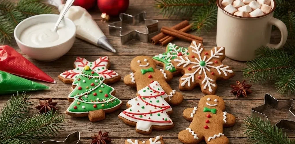 بسكويت الكريسماس بالجنزبيل والقرفة