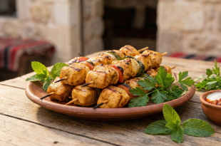 شيش طاووق سوري متبل على أصوله