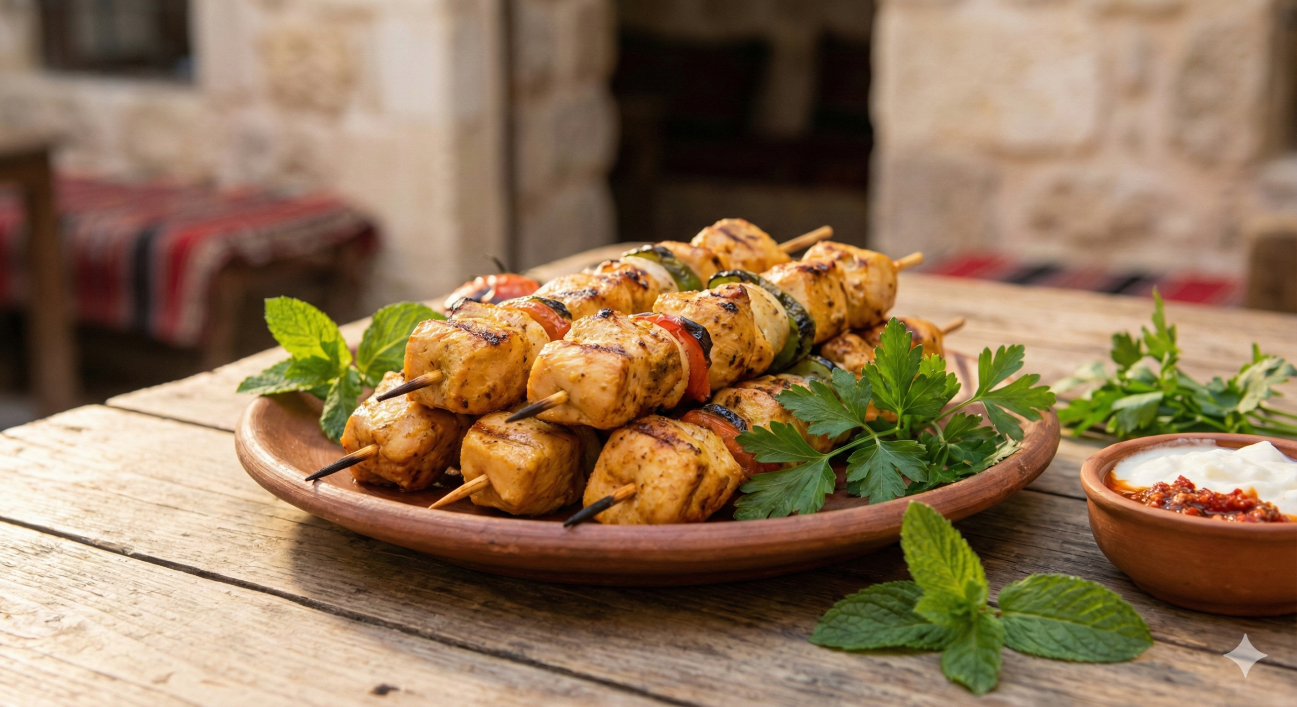 شيش طاووق سوري متبل على أصوله