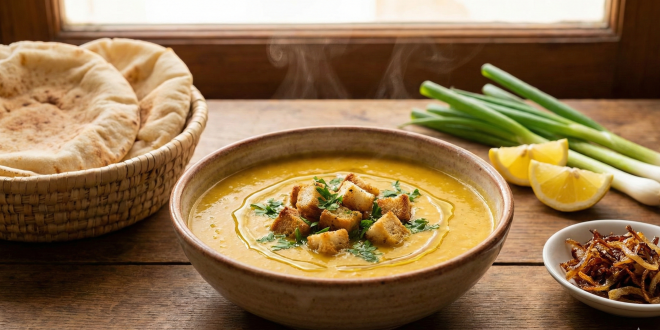 طريقة عمل شوربة العدس المصرية