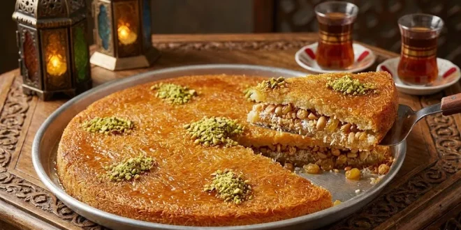 طريقه عمل الكنافة المصريه بالسوداني والزبيب