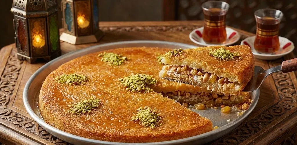 طريقه عمل الكنافة المصريه بالسوداني والزبيب