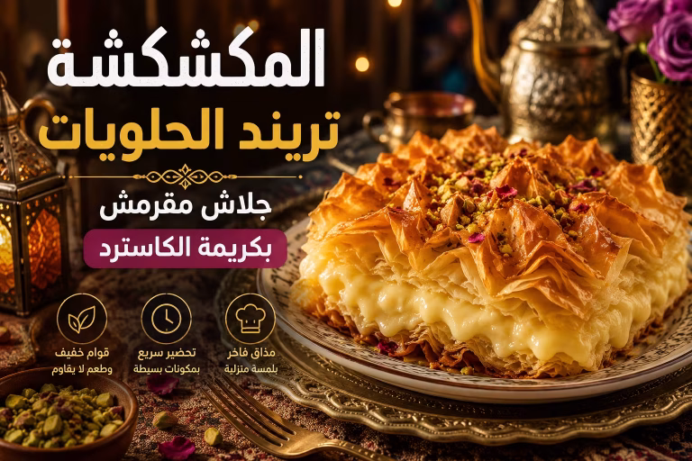 المكشكشة تريند الحلويات: جلاش مقرمش بكريمة الكاسترد