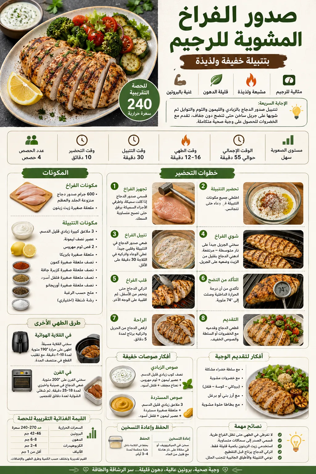 انفوجرافيك صدور فراخ مشويه