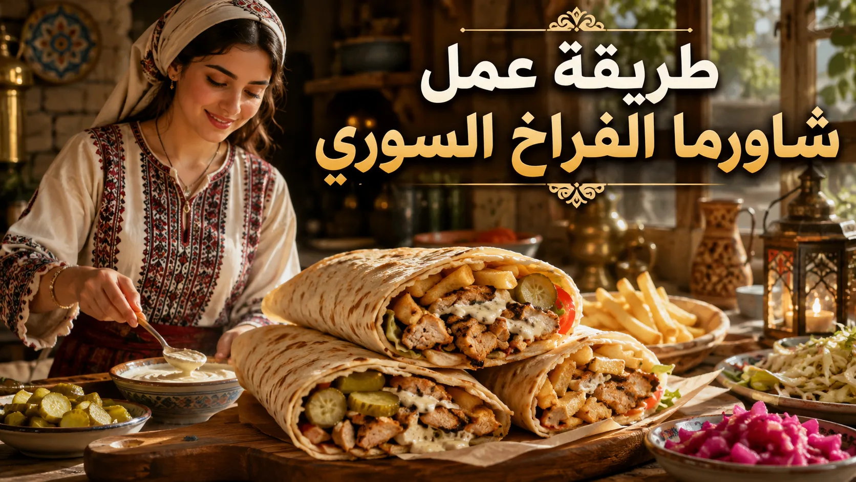 طريقة عمل شاورما الفراخ السوري مثل المطاعم