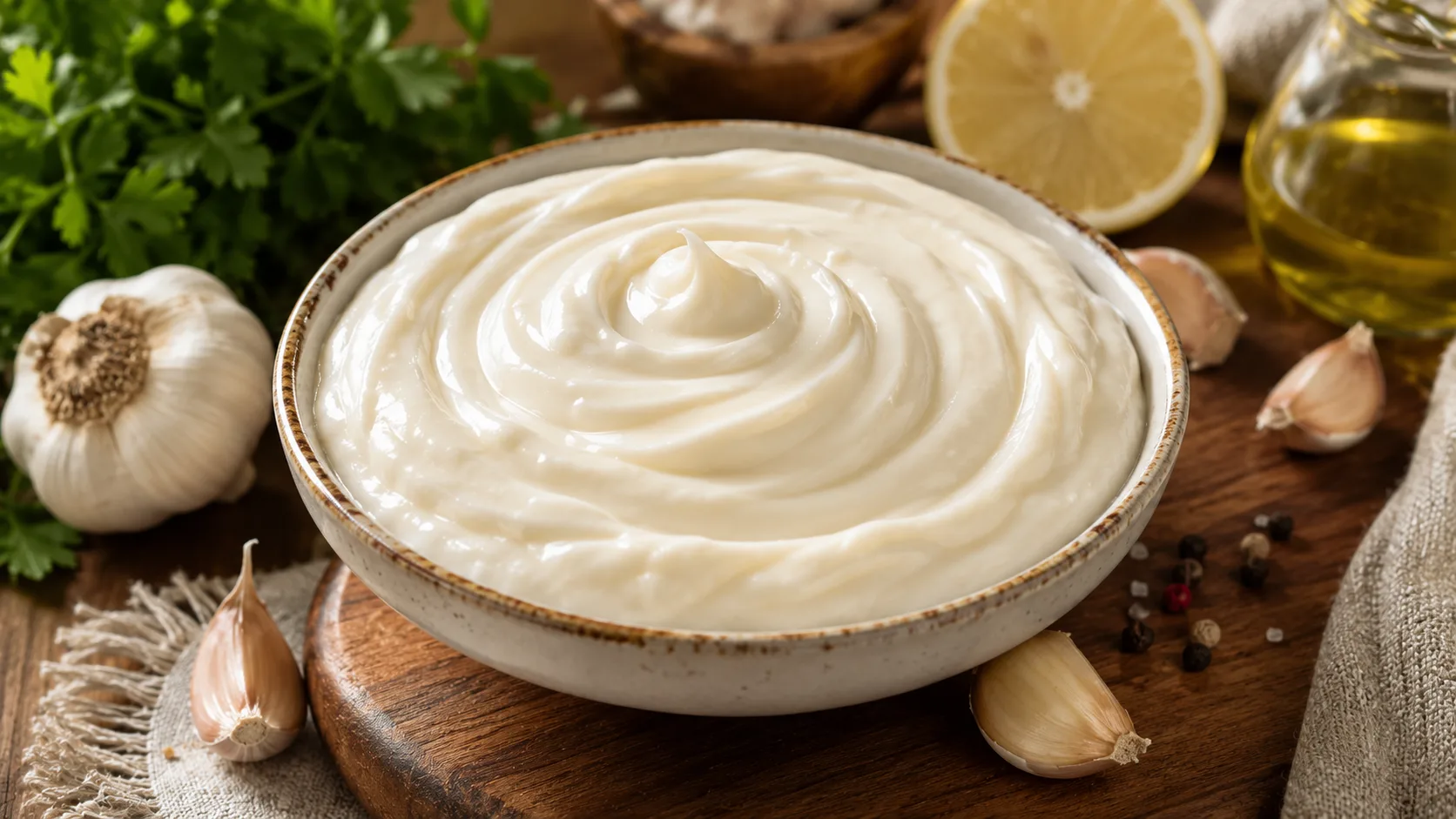 طريقة عمل صوص الثومية السوري مثل المطاعم بقوام كريمي ثابت