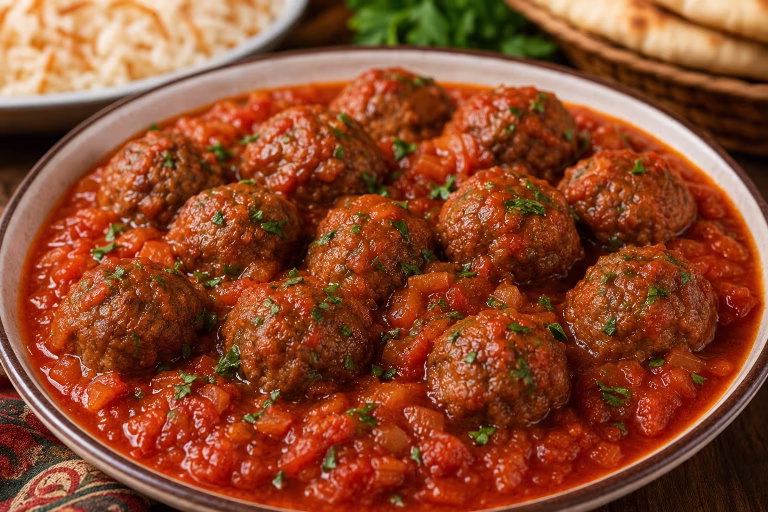 طريقة عمل كفتة داود باشا بالصلصة مثل المطاعم