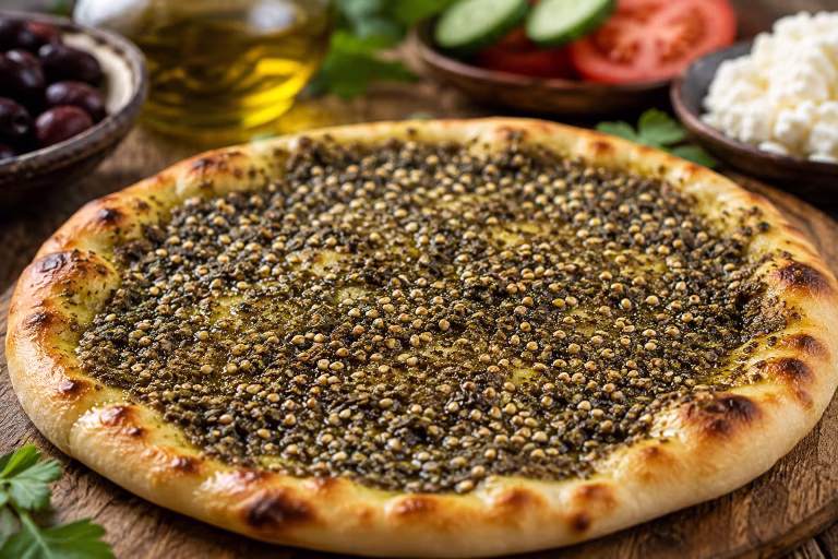 طريقة عمل مناقيش الزعتر السورية بالعجينة الهشة مثل المخابز