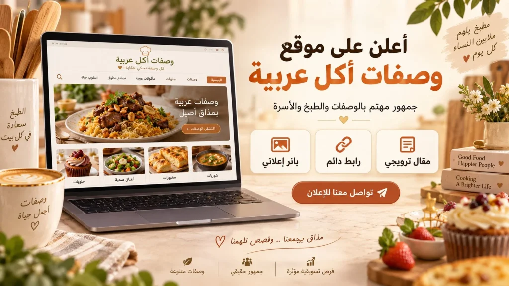 الاعلان على وصفات اكل عربية