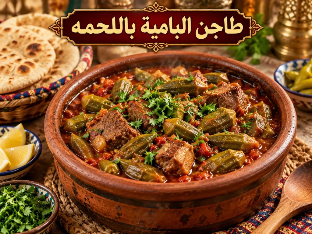 طريقة عمل طاجن البامية باللحم