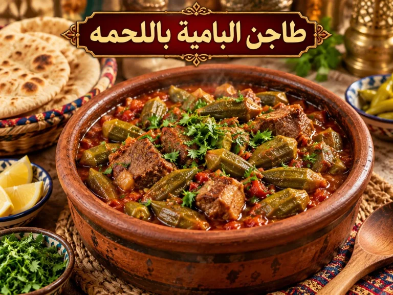طريقة عمل طاجن البامية باللحم