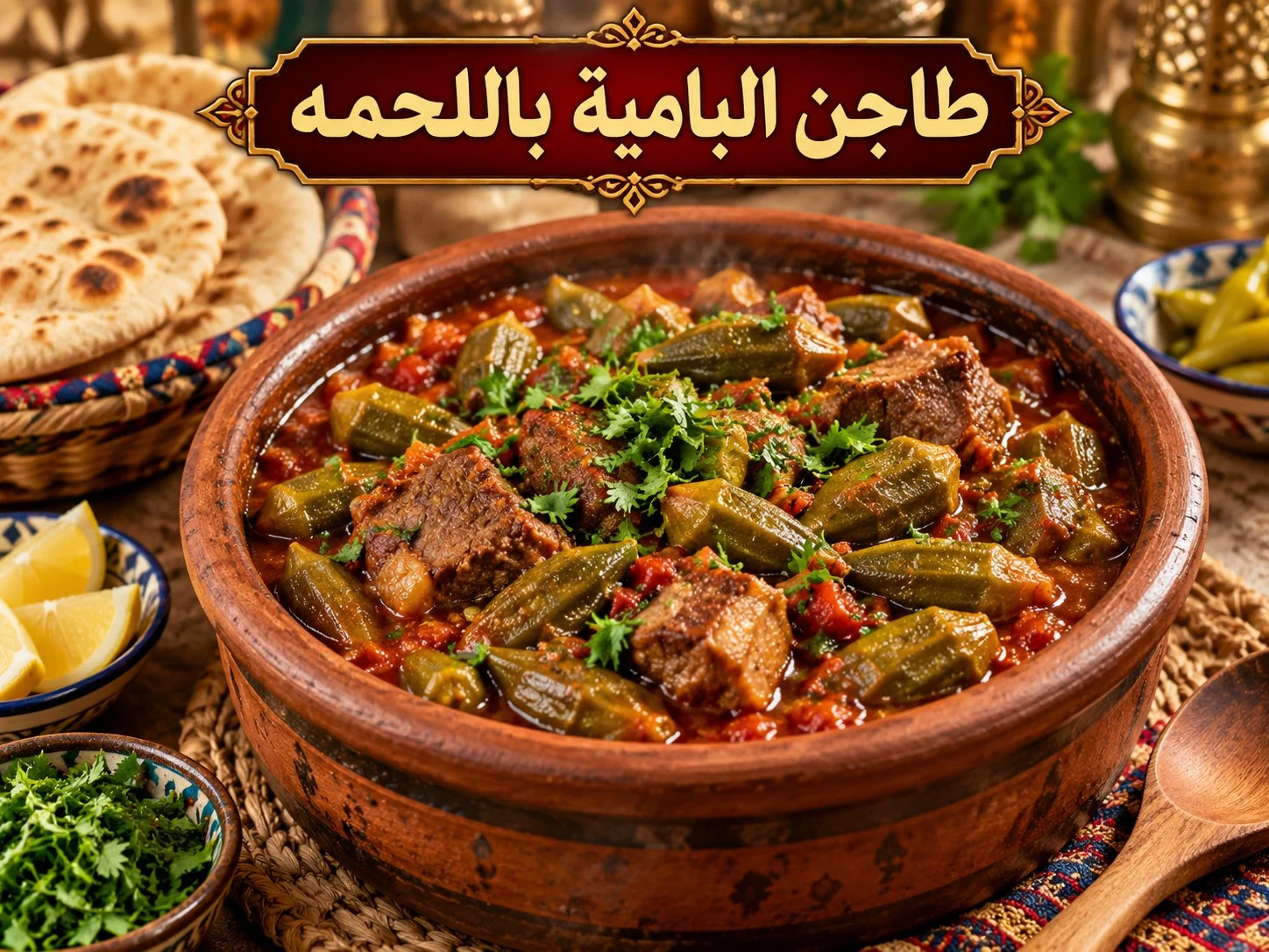 طريقة عمل طاجن البامية باللحم
